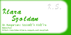 klara szoldan business card